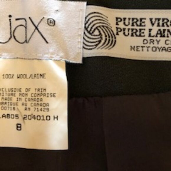 JAX Vintage Pure 100% Virgin Wool Lined Hi Waisted Maxi Skirt Grey Size 8 - Picture 5 of 5